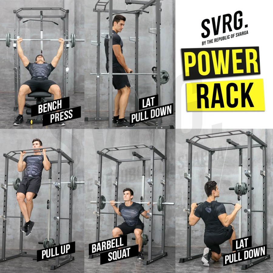 Svarga Power Rack - Cage Angkat Beban - Squat Rack - Home Gym Fitness