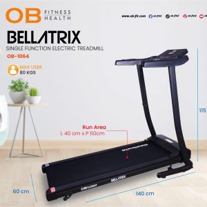 OB-1064 BellaTrix Treadmill Motorized 0.75 HP Low Watt