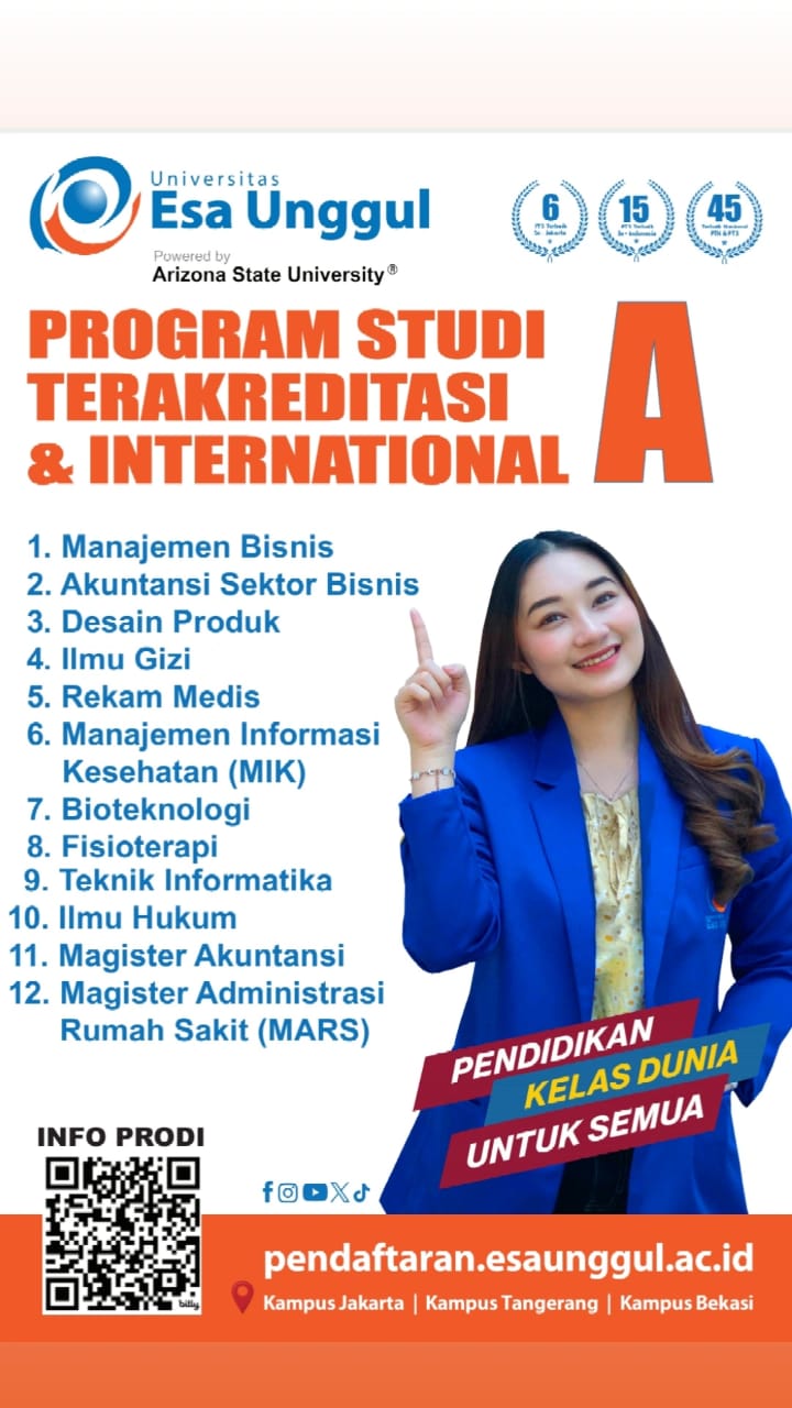 Program Studi Terakreditasi A dan Internasional di Universitas Esa Unggul